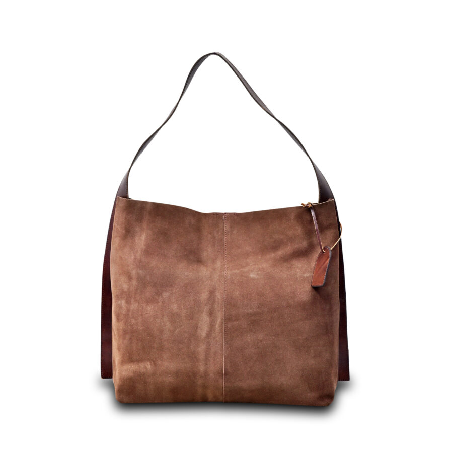 Brown Emeranda Suede Tote