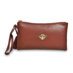 The Tan Brown Bee Wristlet