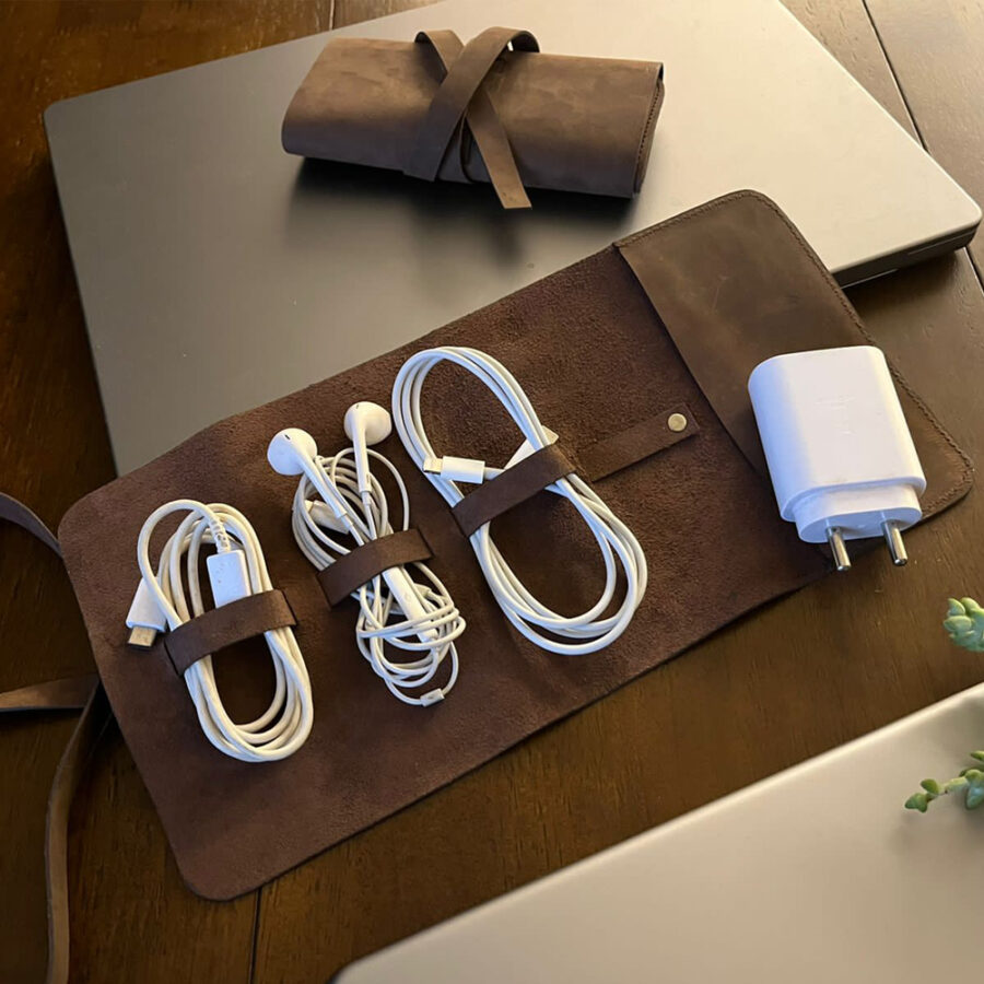 Suede Organising Roll